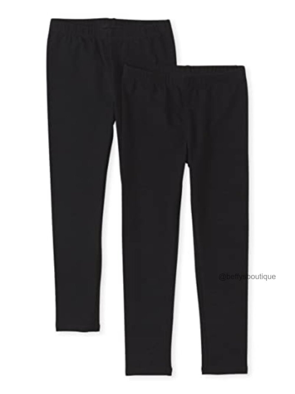 Girls Cotton Spandex Leggings 2-Pack Mid-Rise Tapered Pull-On Casual Play